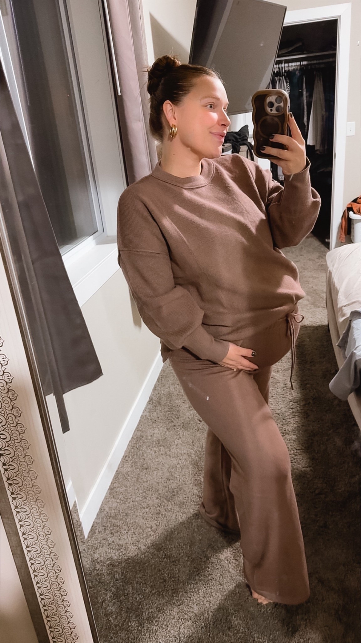 OBSESSED with this set! This is NOT a maternity set but with the stretch it makes for such a cute & snuggly outfit! The perfect fall set that gives the perfect warmth, comfy stretch, and easy to dress up and down!

#LTKSeasonal #LTKBump #LTKMidsize