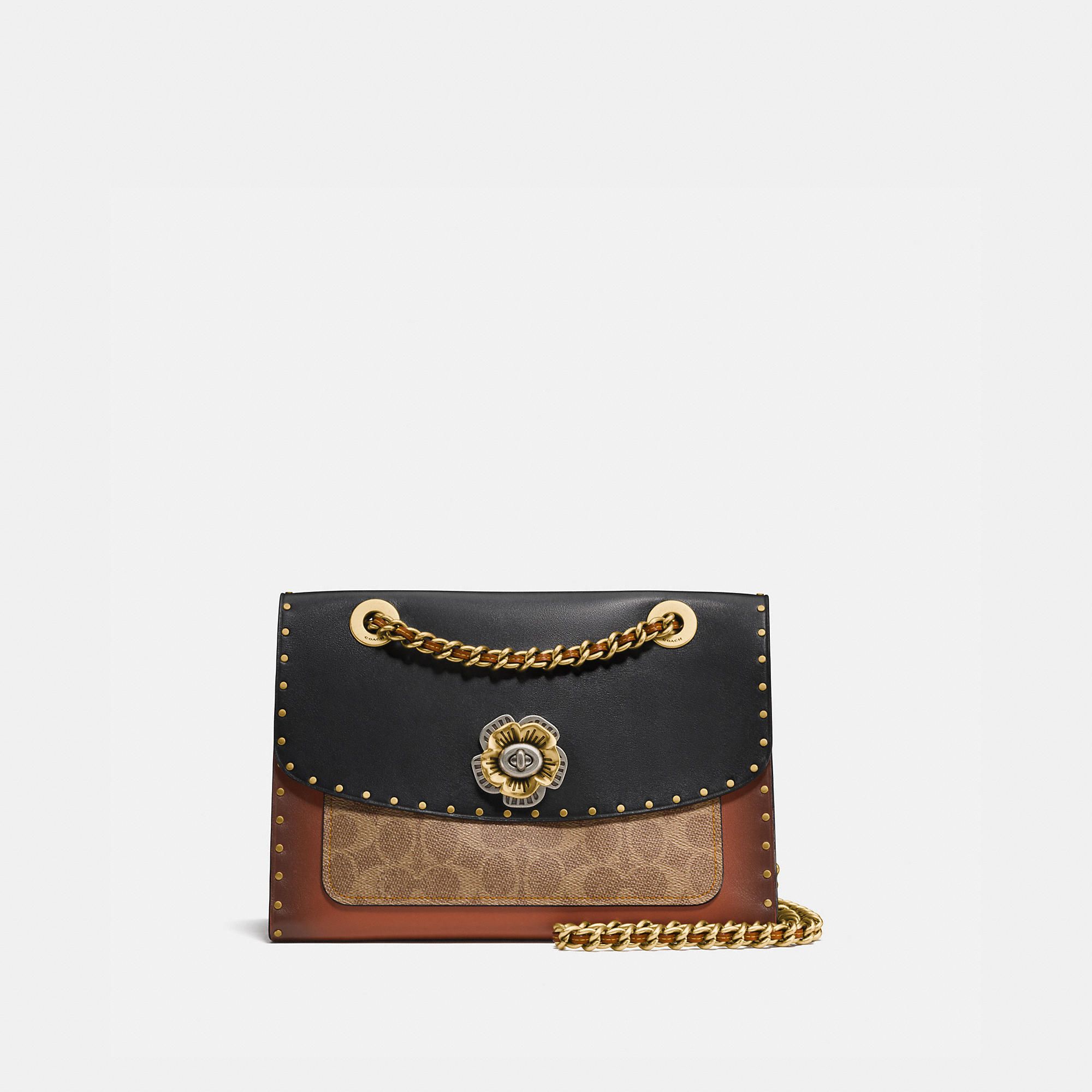 Coach Parker With Border Rivets And Snakeskin Detail | Coach (US)