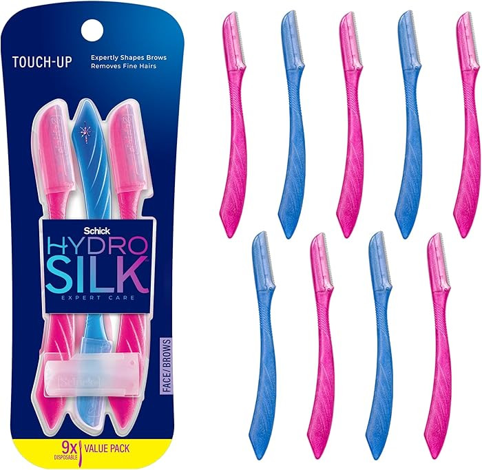 Schick Hydro Silk Touch-Up Dermaplaning Tool with Precision Eyebrow Cover, 9ct | Dermaplane Razor... | Amazon (US)