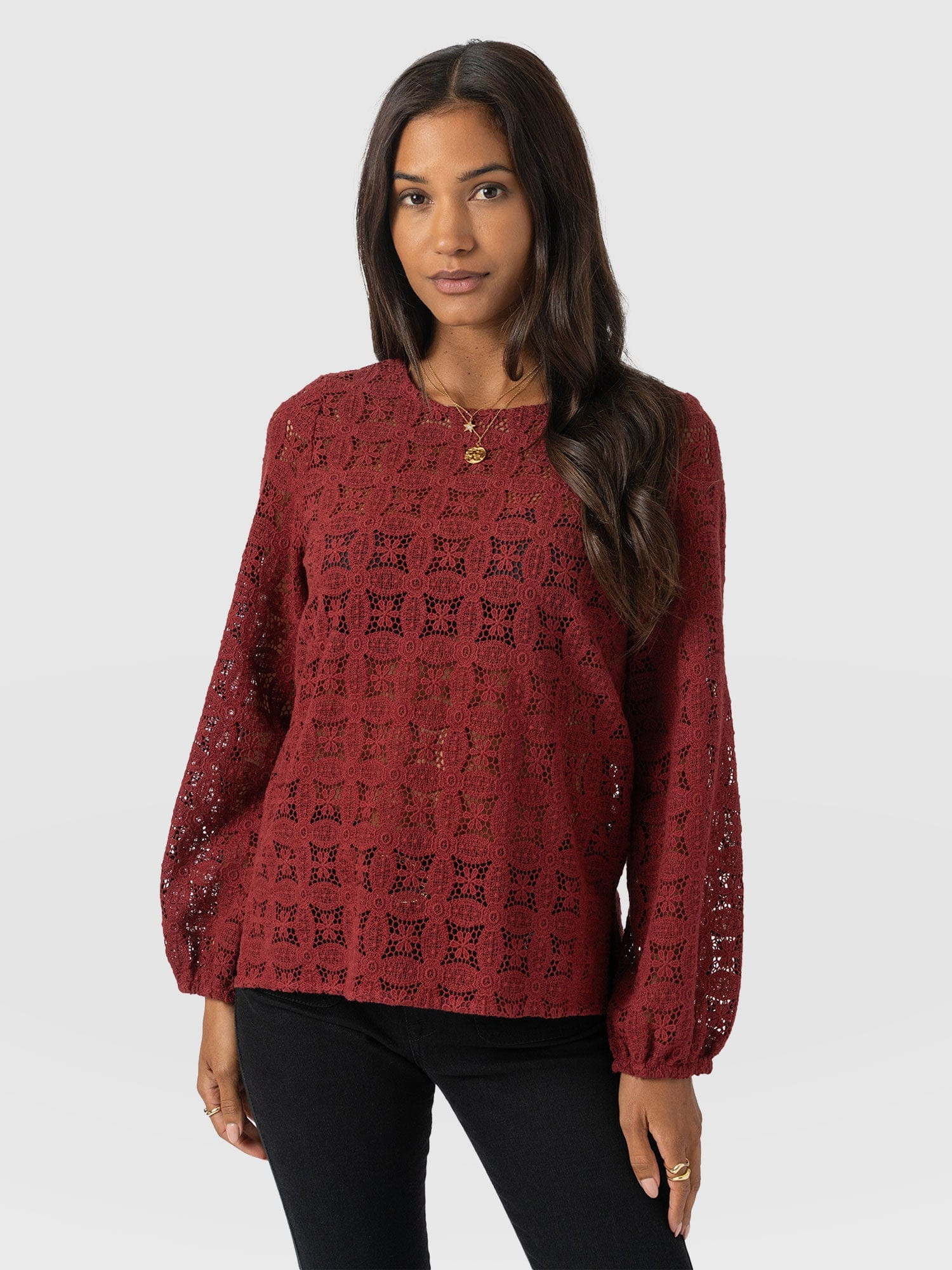 Sadie Blouse - Burgundy | Saint + Sofia