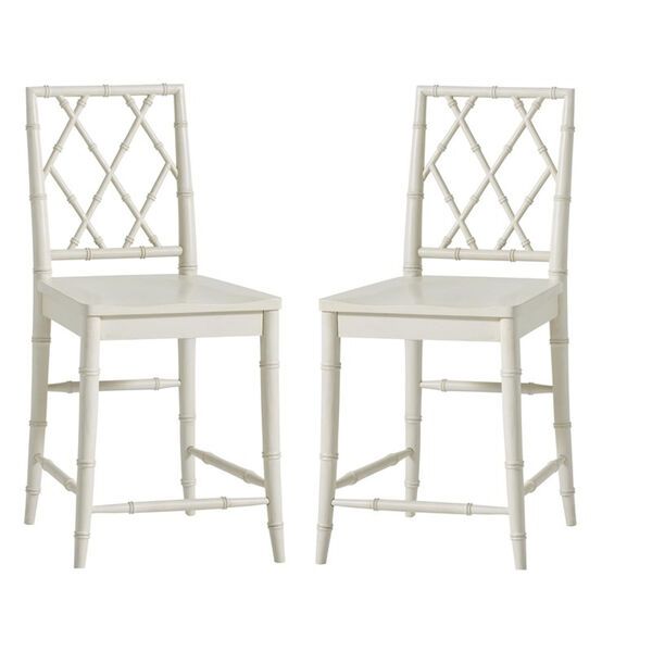 Off-White X-Back Counter Stool, Set of 2 | Bellacor