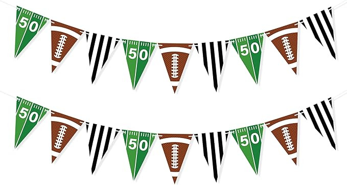 2 Pieces Football Garland Banner Football Party Decorations, Paper Football Pennant Flags America... | Amazon (US)