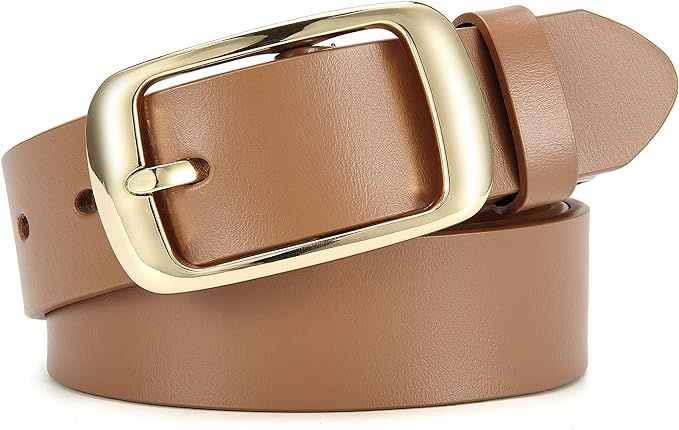 CHAOREN Womens Belts for Jeans - Leather Belt Women 1.3" Width - Genuine Leather Crafted by Hand | Amazon (US)
