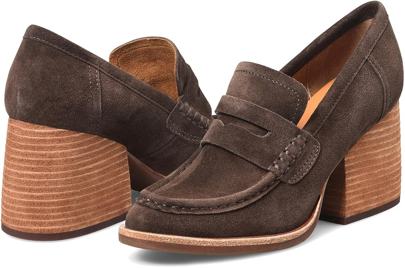 Women Vintage Chunky Platform Loafers Pumps Suede Round Closed Toe Slip On Oxford Shoes Burnished... | Amazon (US)