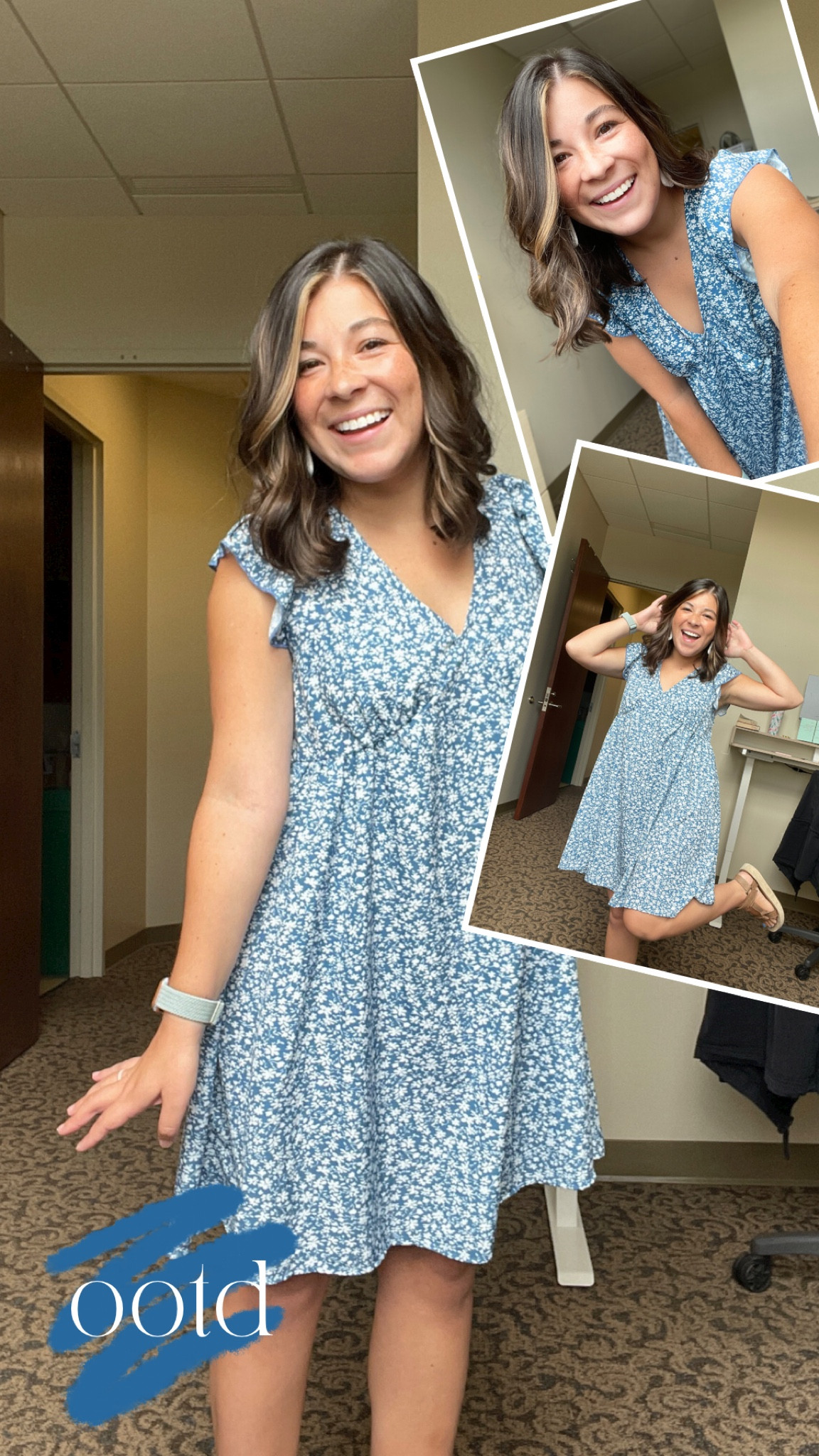 Fresh hair cut & a cute dress because students are back on campus, and my heart is full. 💙