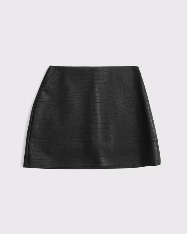 The A&F Scarlett Vegan Leather Mini Skort | Abercrombie & Fitch (US)