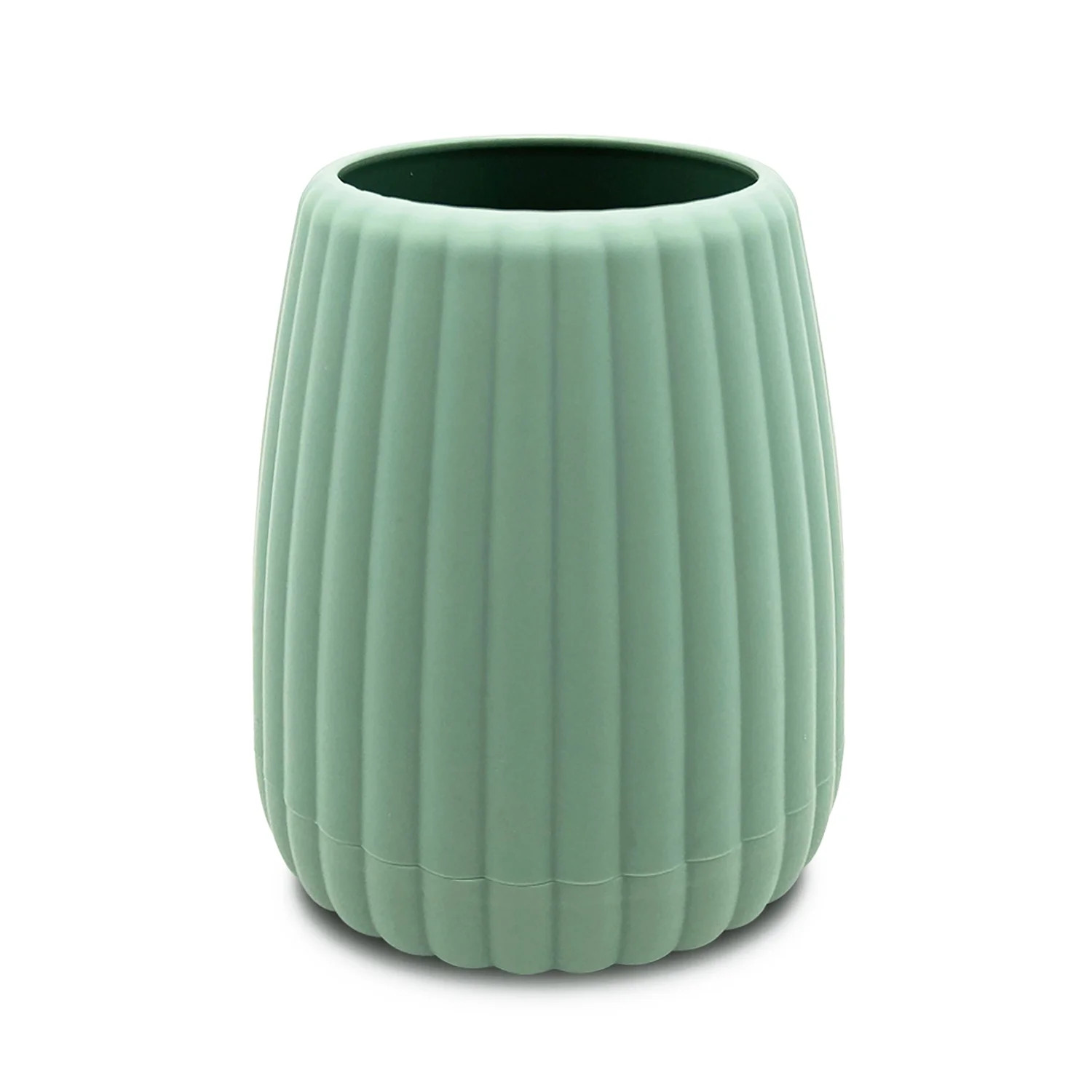 Mainstays Rubberized Plastic Ribbed Toothbrush Holder, Green | Walmart (US)