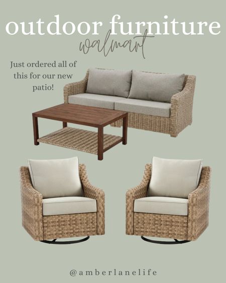 Outdoor furniture. Conversation set. Patio. Home decor. Swivel chair. Walmart. Better homes and gardens  

#LTKsalealert #LTKSeasonal #LTKhome