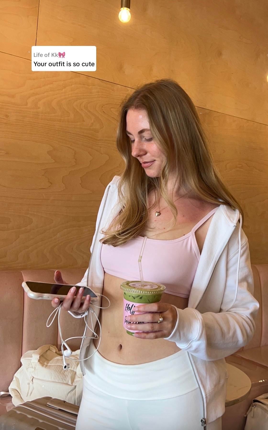 holy matcha outfit <3 

@Aritzia Pink sports bra 💞

#LTKdayinmylife #LTKmorningroutine #LTKootd