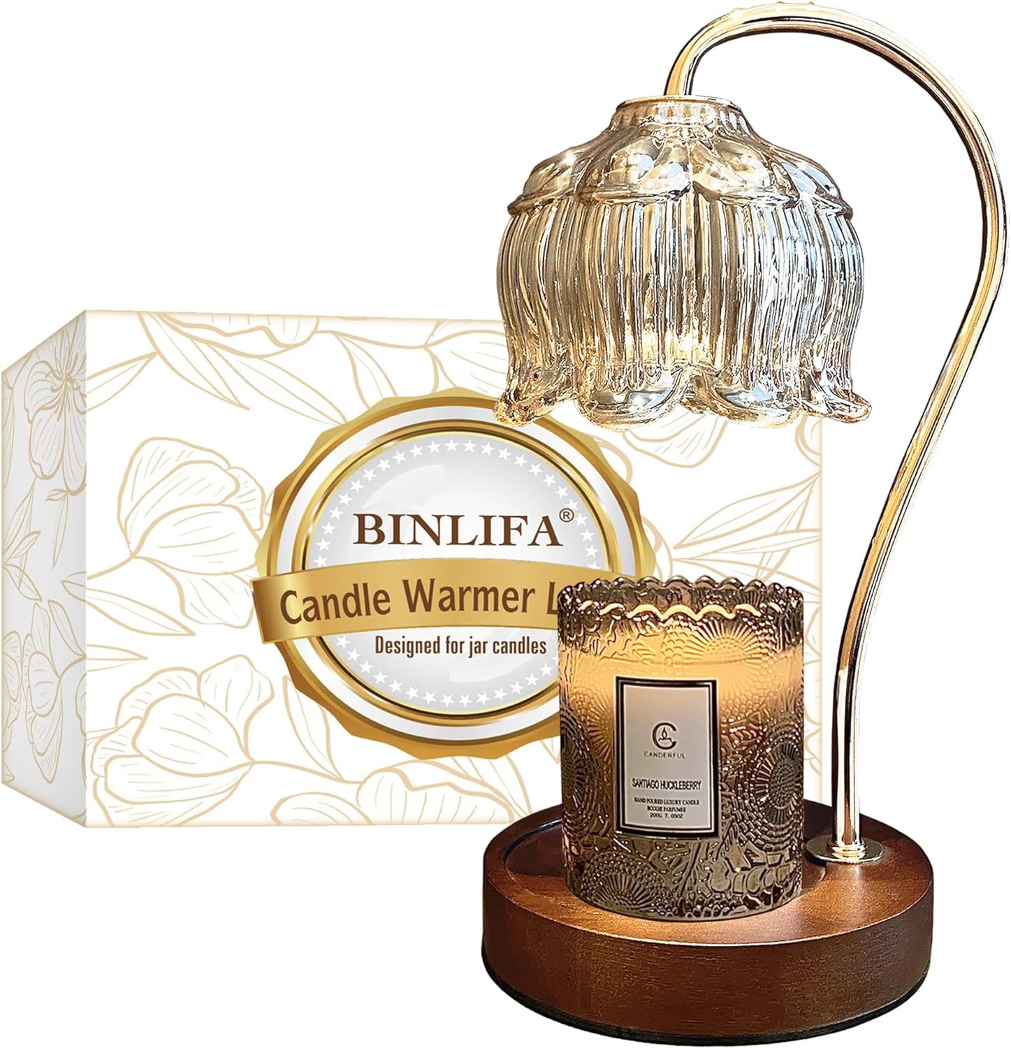 BINLIFA Candle Warmer Lamp, Dimmable Candle Warmer for Scented Wax, Electric Candle Melt Warmer C... | Amazon (US)