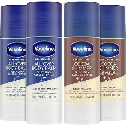 Vaseline Lotion Bundle, Cocoa Shimmer Jelly Stick Highlighter & Luminizer + All Over Body Balm St... | Amazon (US)