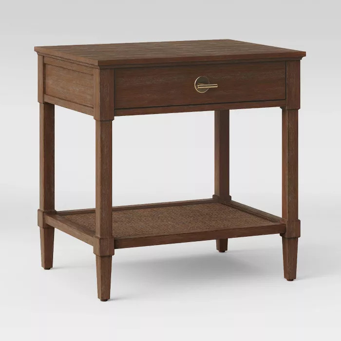 Charleston Wicker Wood Nightstand Brown - Threshold™ | Target