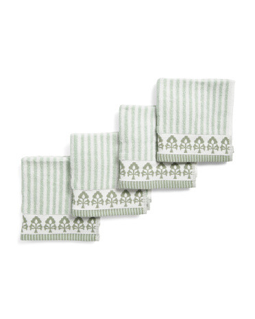 4pk Maisy Kate Striped Wash Cloths | Marshalls