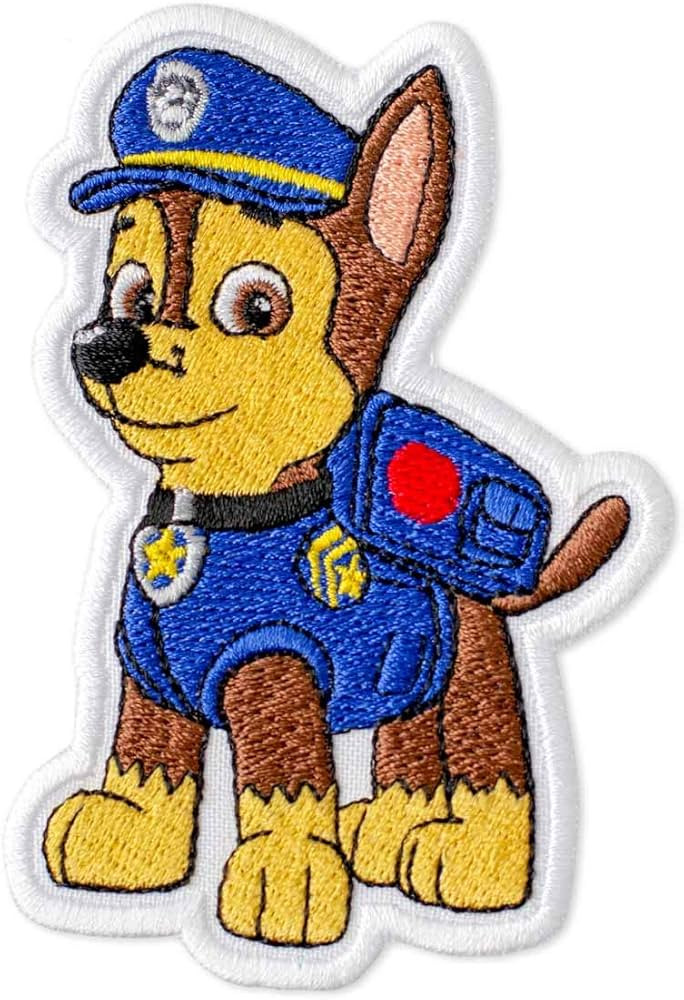 PAW Patrol Chase Embroidered Patch Iron On (2.7" x 3.9") | Amazon (US)