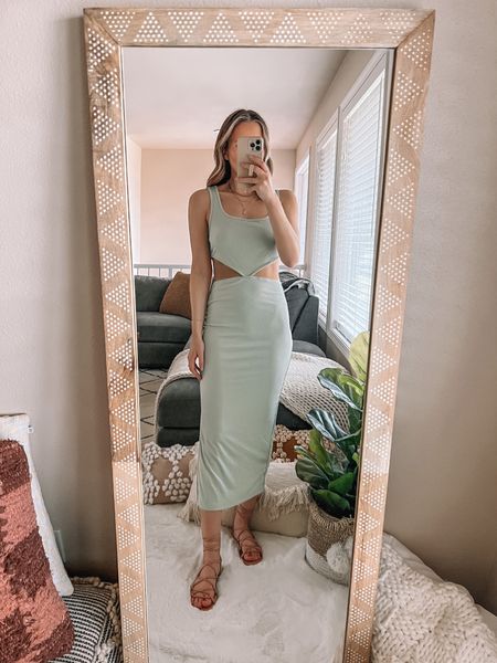 Amazon ribbed midi dress with cutouts🌸 wearing a size small 

#LTKunder50 #LTKstyletip
