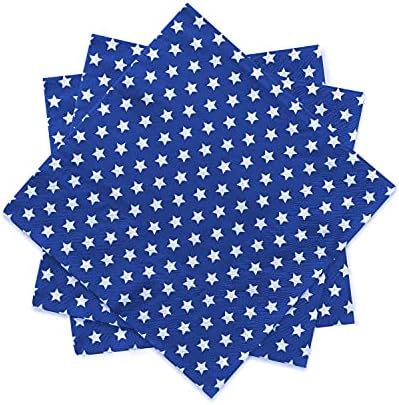 Gatherfun Disposable Paper Napkins 3-ply Blue and White Stars Beverage Napkins for Patriotic Part... | Amazon (US)