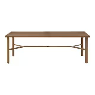 Hampton Bay Rocky Mount 84 in. x 35 in. Metal Outdoor Dining Table 1376_TT - The Home Depot | The Home Depot