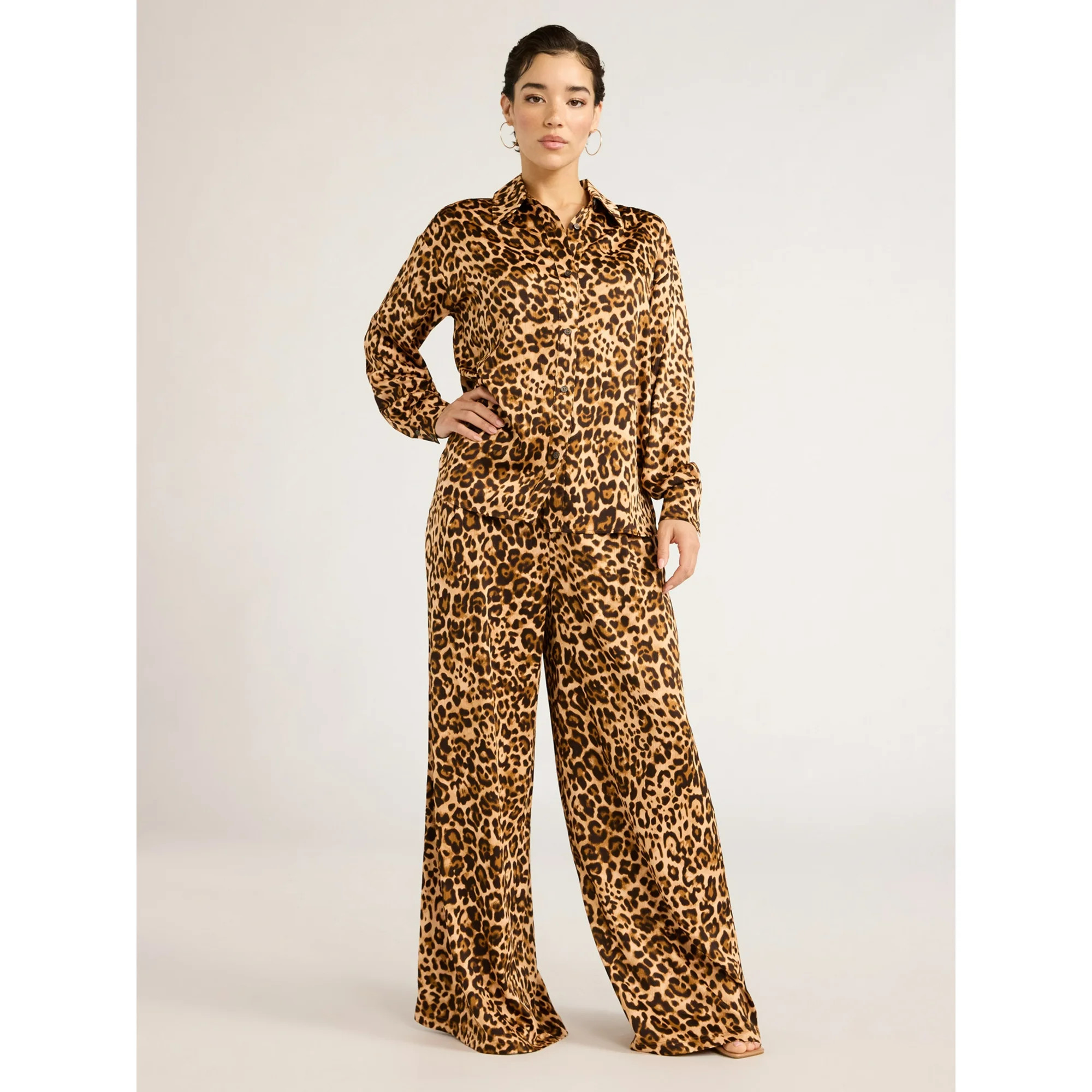 Sofia Jeans Women's Oversized Boyfriend Shirt with Long Sleeve, Sizes XS-XXL | Walmart (US)