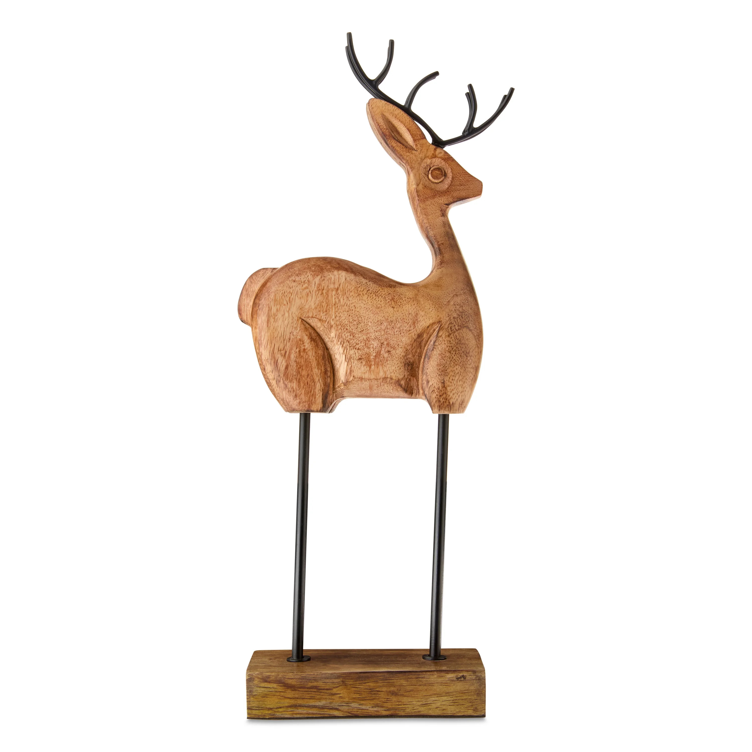 Wood and Metal Deer Christmas Tabletop Decoration, 13.18", by Holiday Time - Walmart.com | Walmart (US)