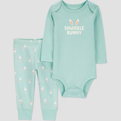 Carter's Just One You® Baby Easter Endcap Bunny Pants Set - Green | Target