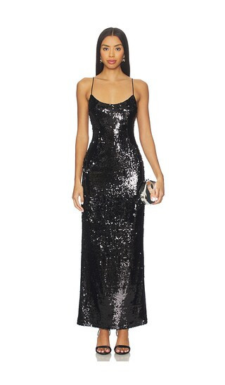 superdown Jessie Sequin Maxi Dress in Black. - size S | Revolve Clothing (Global)