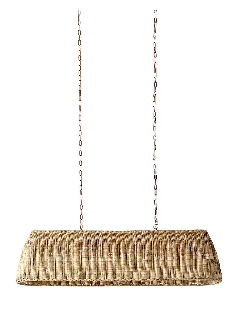 Santa Barbara Rattan Linear Chandelier | Serena and Lily