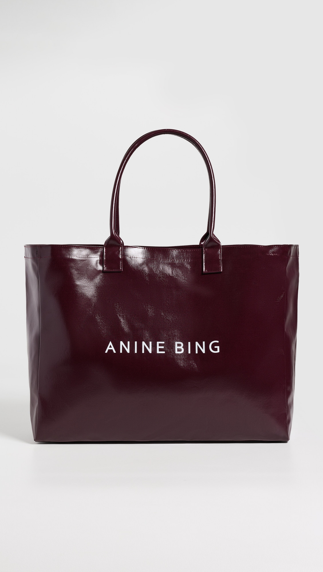ANINE BING Leo Coated Canvas Tote Bag Fig One Size | Shopbop
