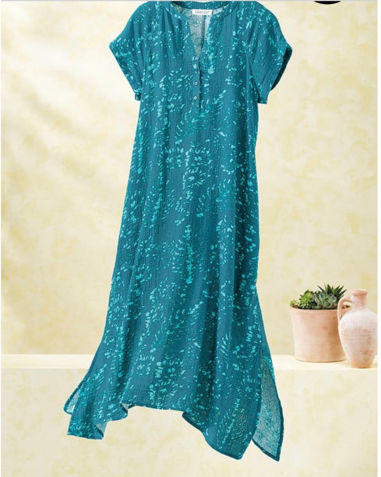 Say yes to this dress! 100% cotton batik print kaftan dress comes in 4 colors. The most comfortable dress and I love that you put it on add a necklace, sandals or sneakers and you are ready for the day!

#LTKMothersDay #LTKMidsize