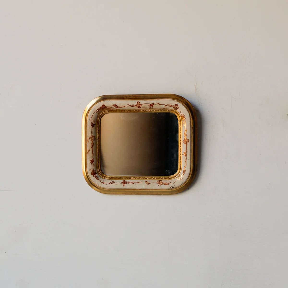 Petite Gilded Mirror with Red Clay Bole | Elsie Green US