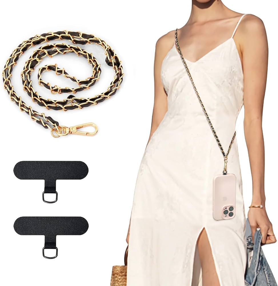 TiMOVO Universal Phone Lanyard, Metal Cell Phone Chain Anti-Theft Crossbody Strap for iPhone 16, ... | Amazon (US)