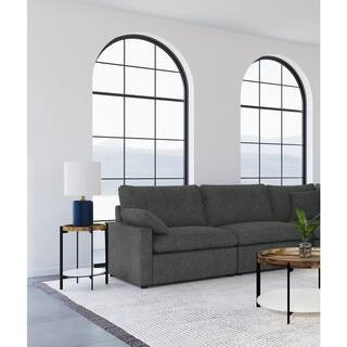 Collins 38 in. Armless Fabric Upholstered Modular Sectional Sofa in. Dark Grey | The Home Depot