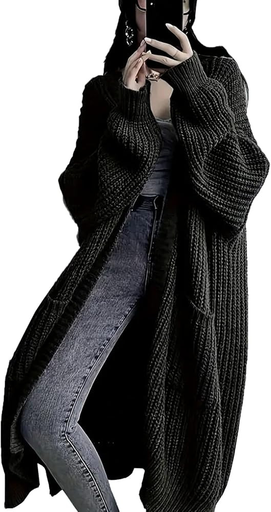 Womens Long Cardigan Sweaters Open Front Oversized Duster with Pocket for Women 2025 Fall Winter ... | Amazon (US)