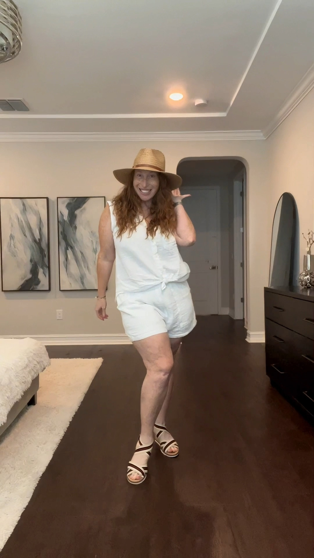 Seriously obsessed with these summer finds!!!!!! The dolce vita coral shoes run small. Size up a half size! The gauze top, shorts, and pants are big. I usually wear an XL, but grabbed them in a L. The Madewell white denim fits tts. Wearing a 31. Amazon tops are also tts. Wearing XL in both!

#LTKFindsUnder100 #LTKSummerEdit #LTKMidsize