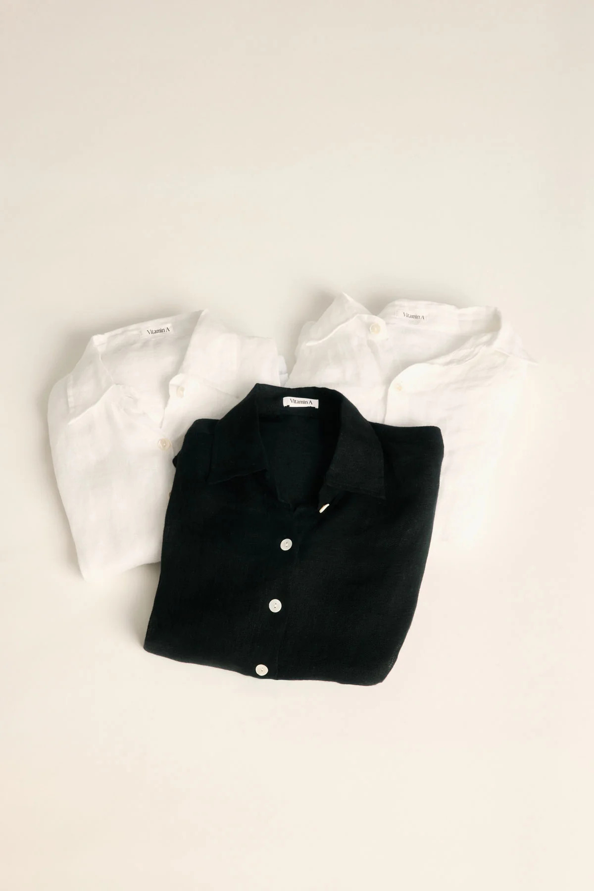 Playa Linen Boyfriend Shirt - Black and White | Vitamin A