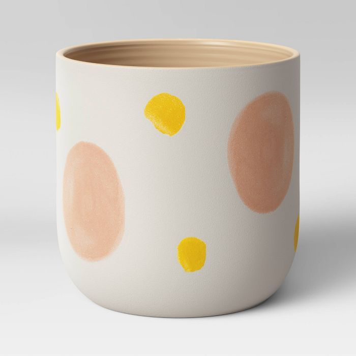 8" Ceramic Stoneware Planter White with Yellow/Pink Dots - Project 62™ | Target