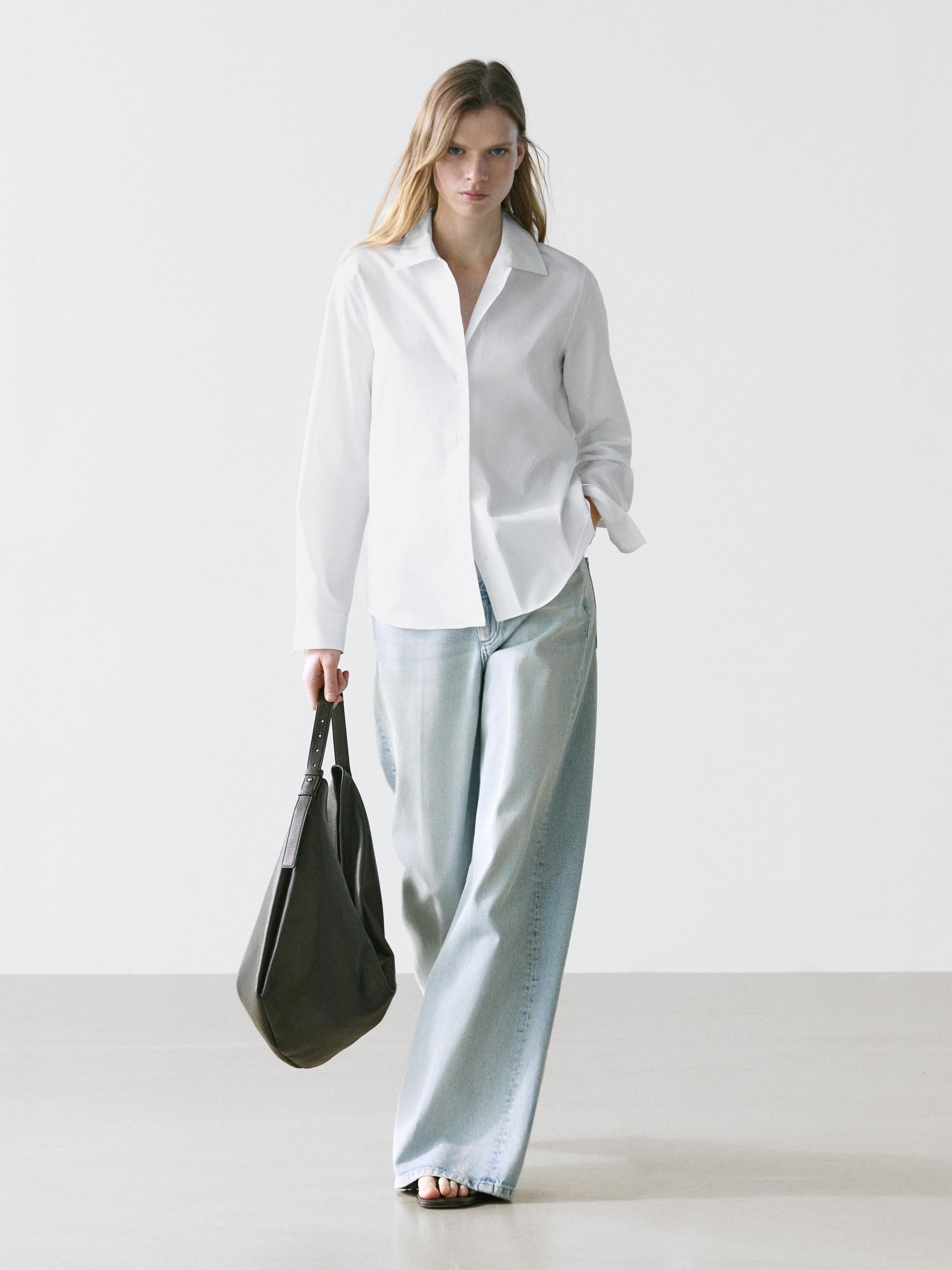 100% cotton poplin shirt | Massimo Dutti UK