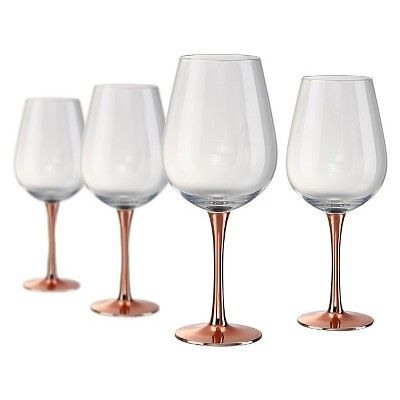 Artland Coppertino 22oz 4pk Red Wine Goblets Copper | Target