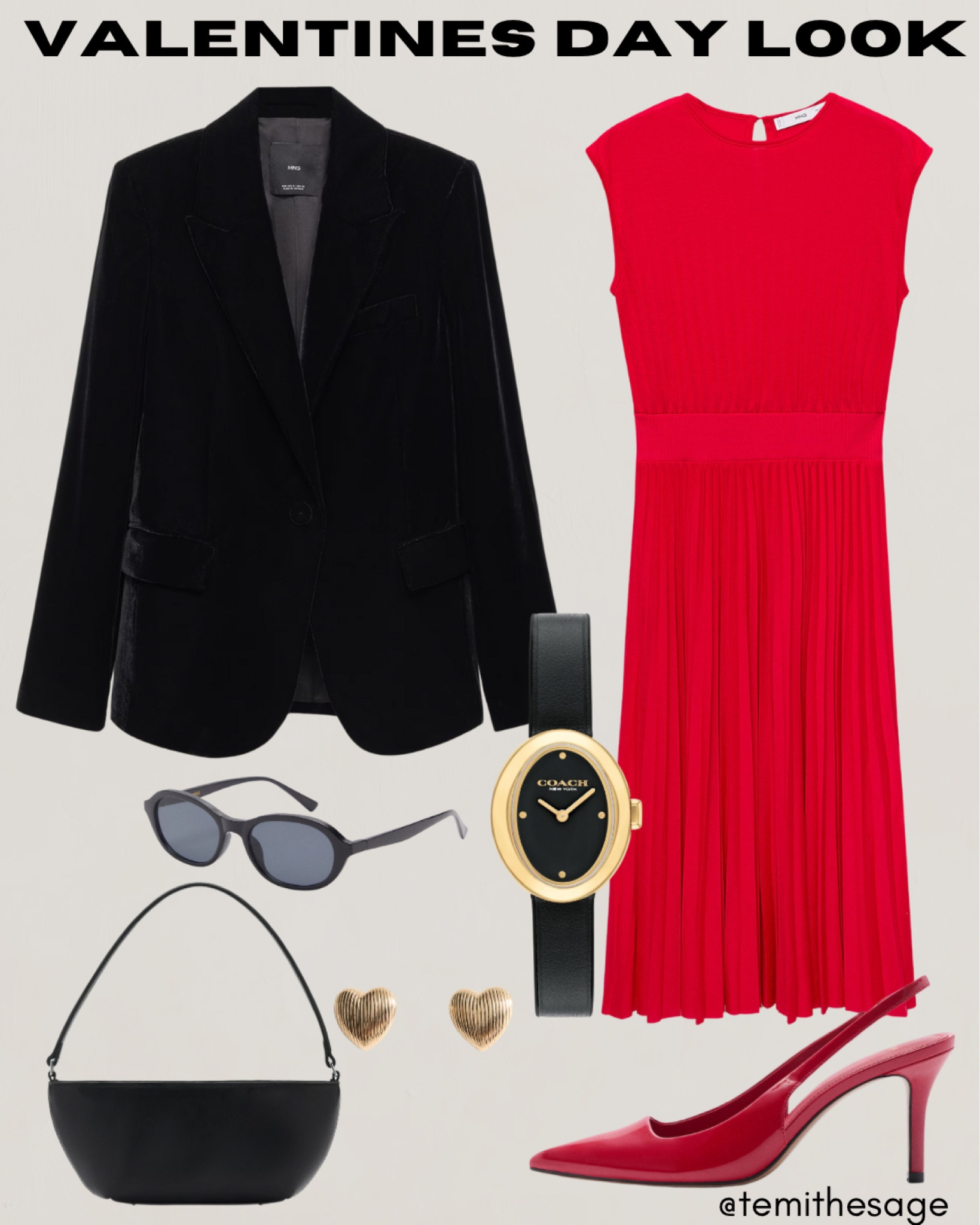 Own the day in this bold red dress, sleek black blazer, and luxe accessories. #GlamInLove #ValentinesOutfit #ChicAndConfident

#LTKSeasonal #LTKStyleTip #LTKOver40