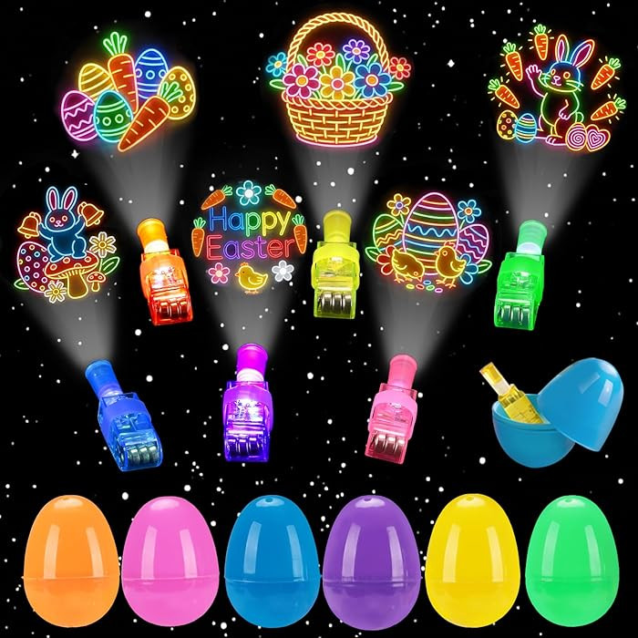 24 Pack Easter Eggs Filled LED Finger Lights ,Light Up Toys Glow In The Dark Non Candy Gifts East... | Amazon (US)
