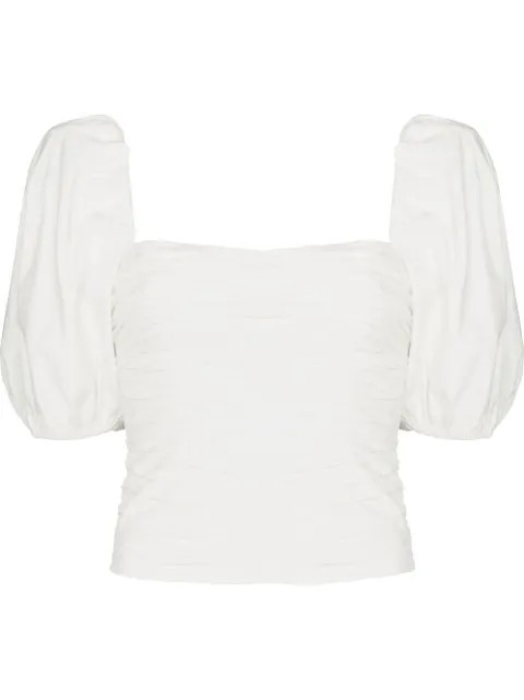 puff-sleeve square-neck blouse | Farfetch Global