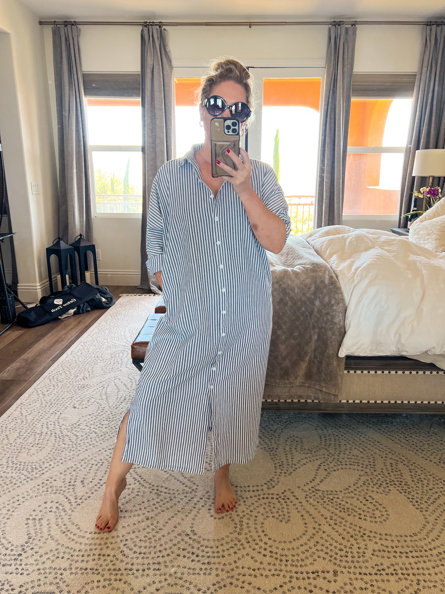 Maxi shirt dress for summer. Great as a coverup or to run out to lunch. I tagged the exact one and also the swimsuit I have on underneath that is my go-to. 

#LTKStyleTip #LTKSwim #LTKFindsUnder50