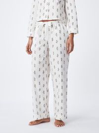 Cotton Poplin Pajama Pant Set - Ivory Floral | For Days