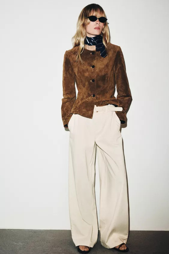 WIDE LEG BELTED PANTS | Zara US