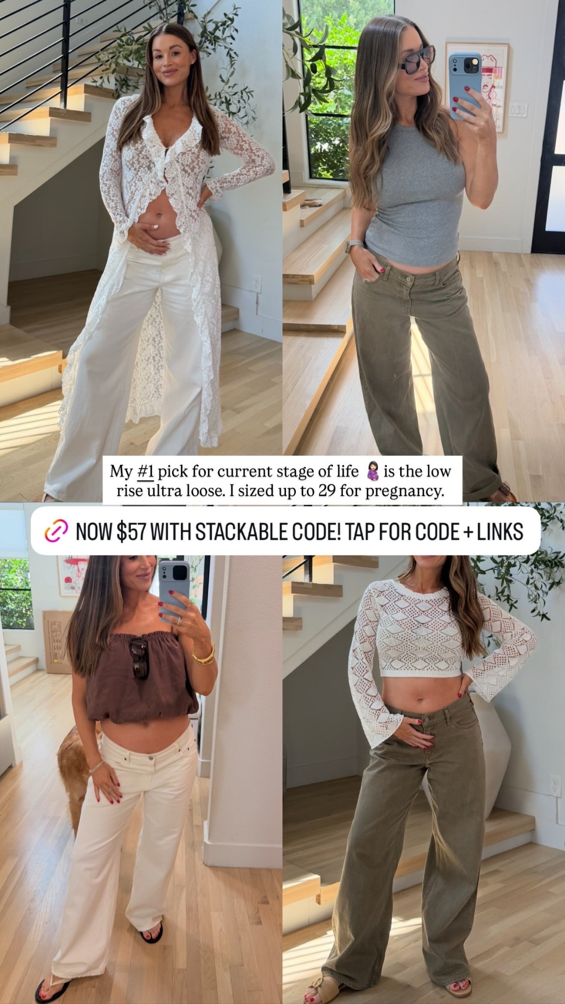My #1 pick for current stage of life 🤰🏻is the low rise ultra loose. I sized up to 29 for pregnancy. 

@abercrombie denim sale — 25-50% off ALL JEANS + extra 15% off with stackable code!!

#LTKBump #LTKootd #LTKSaleAlert