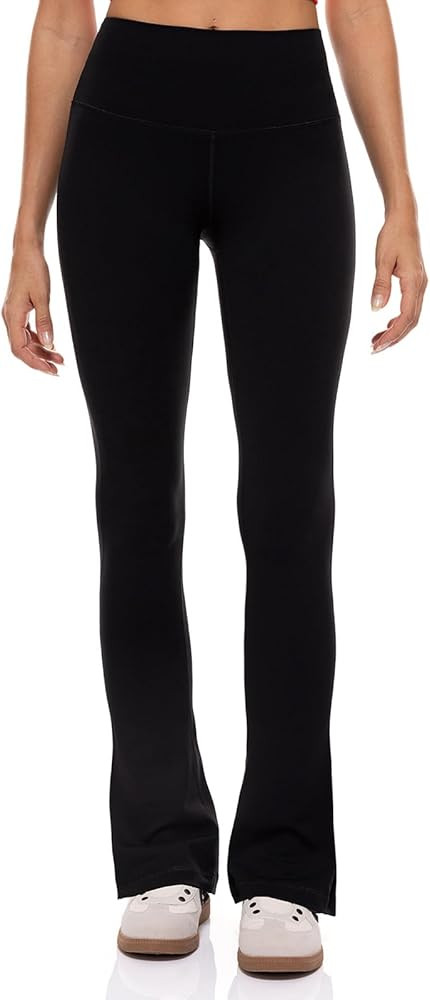 Lavento Women's Mini Flare Pants 26"/28"/30"/32"/34“ - High Waisted Yoga Flared Leggings in Pet... | Amazon (US)