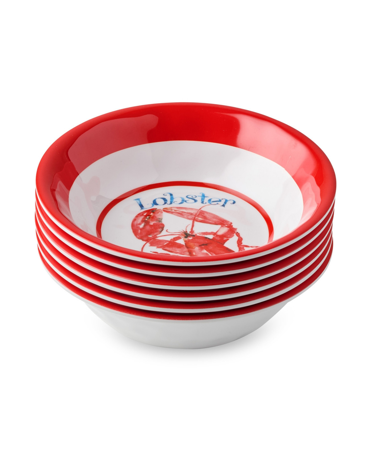 Certified International Beach House Lobster Melamine 6-Pc. All-Purpose Bowls, Service For 6 | Macy's