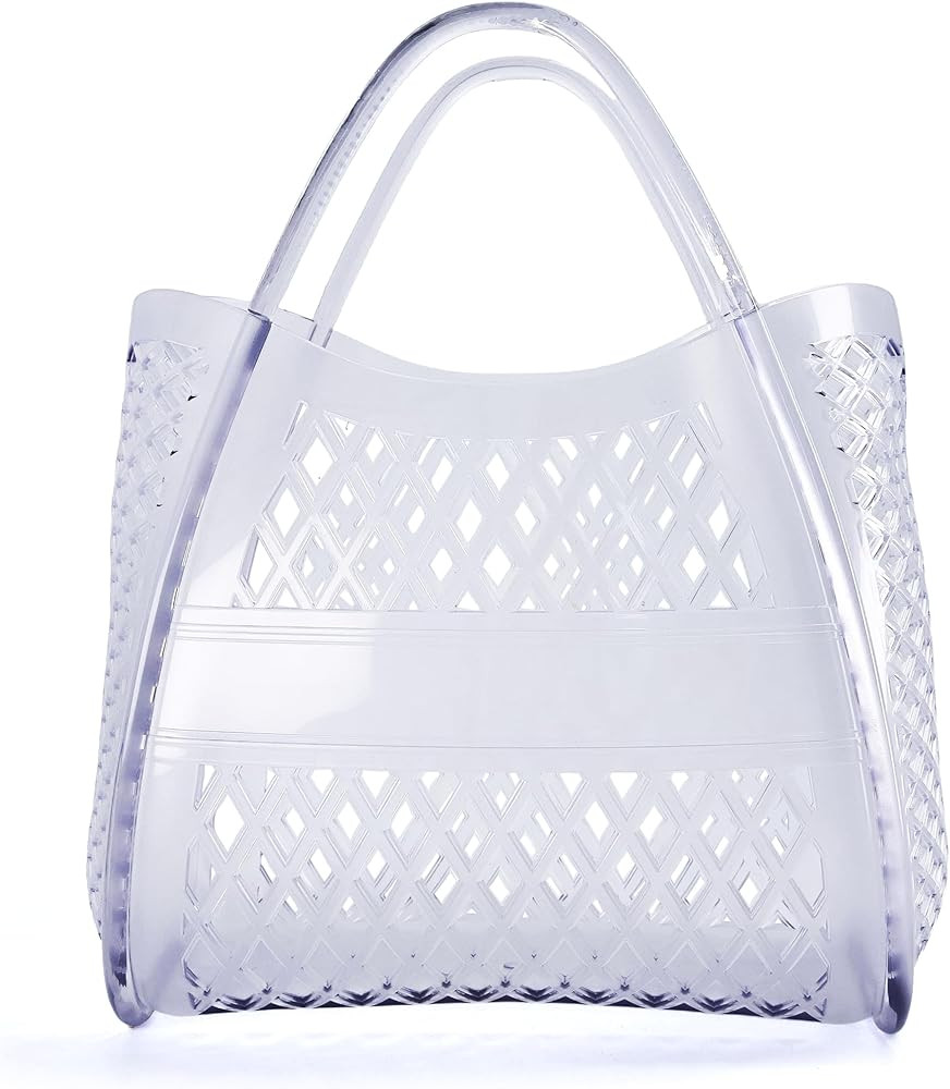 CUSHIONAIRE Kizzy Clear Jelly Tote Bags for Women, Lightweight Waterproof Beach Purse with Open T... | Amazon (US)