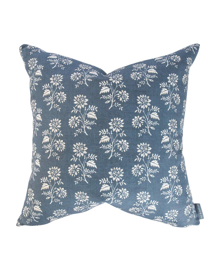 Camille Navy Floral Pillow Cover | McGee & Co.