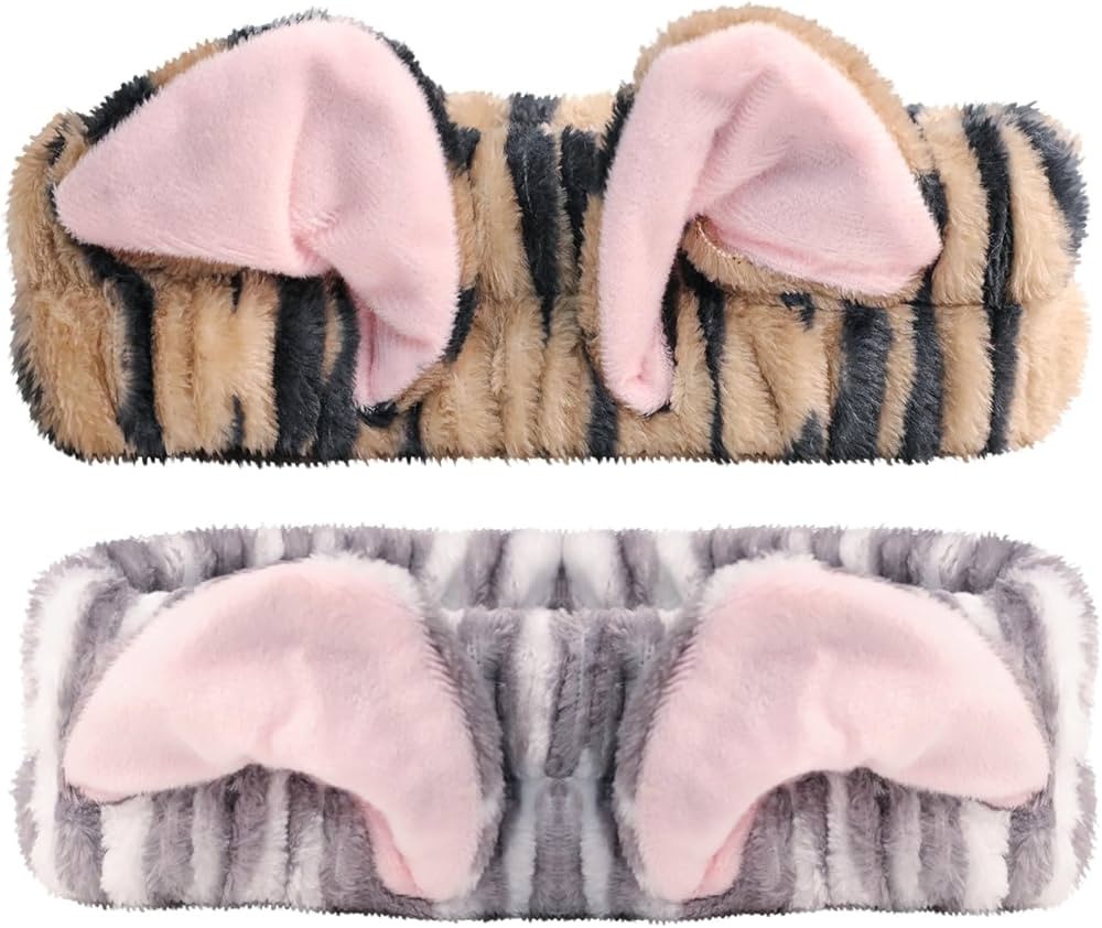 PERFECTSIGHT Kawaii Headband for Spa, Makeup, Washing Face, Party - 2 Pack Cute Hair Band for Sho... | Amazon (US)