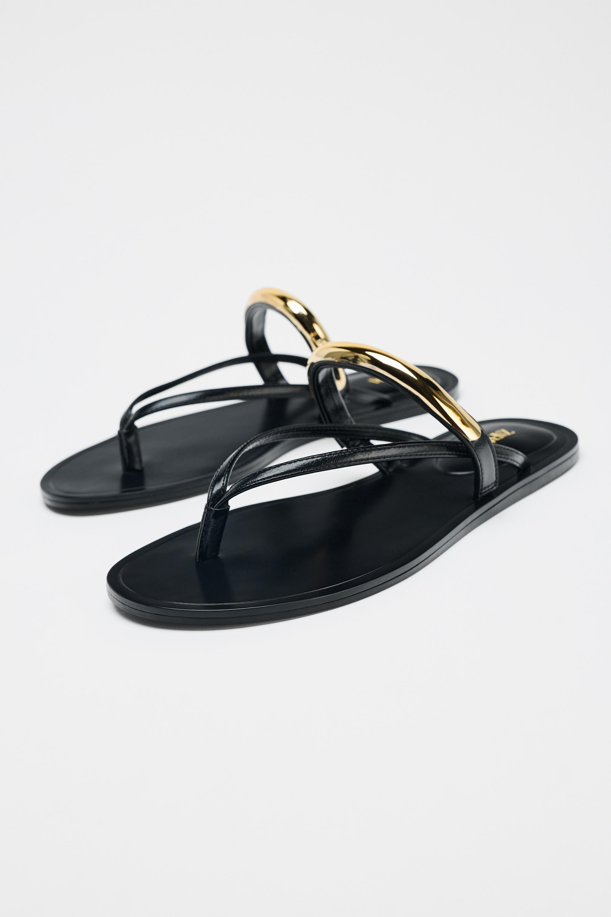 SANDALS WITH METAL APPLIQUÉ | Zara UK
